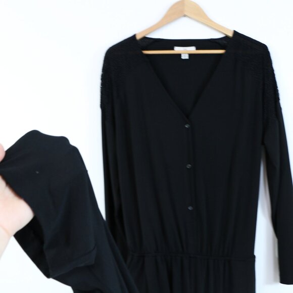*Halston Black V Neck Jumpsuit - Picture 9 of 13